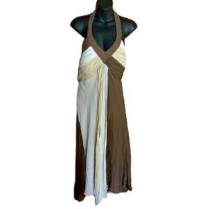 Sangria 14W neutral halter dress